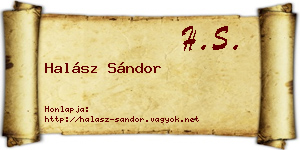 Halász Sándor névjegykártya